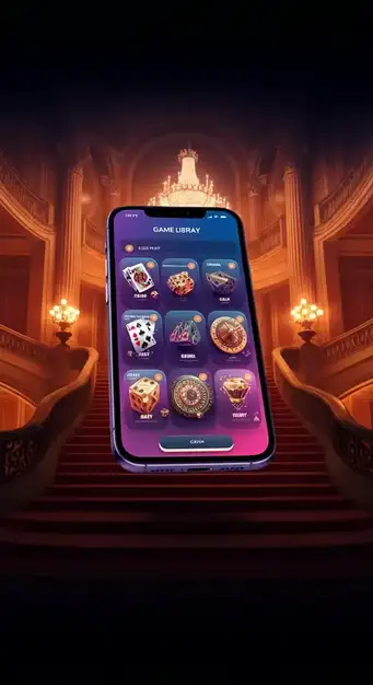 Vue d'ensemble de la ludothèque variée de Play Regal Casino, présentant des icônes de machines à sous, jeux de table et casino en direct.